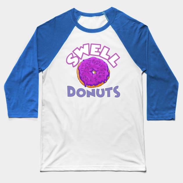 Swell Donuts (purple) Baseball T-Shirt by Teaselbone